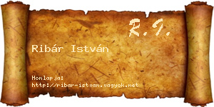 Ribár István névjegykártya